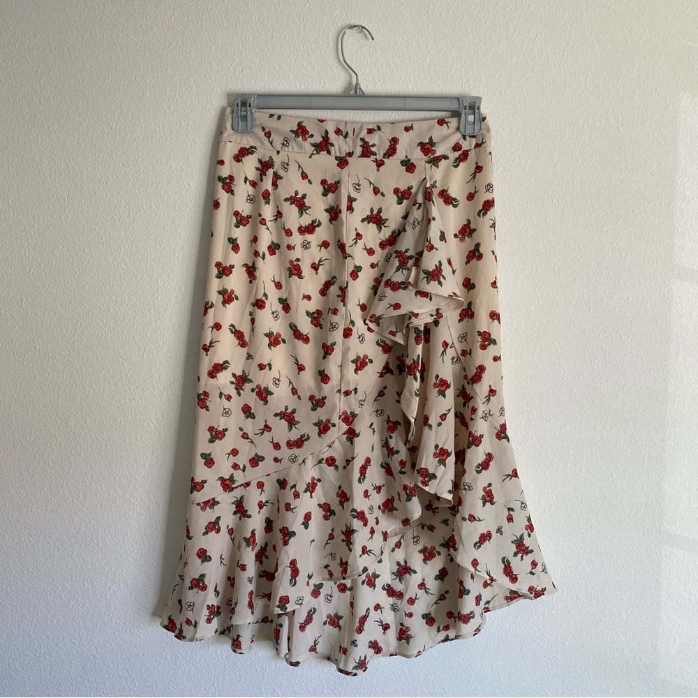 NWT Nasty Gal Ruffle Midi Skirt size 8